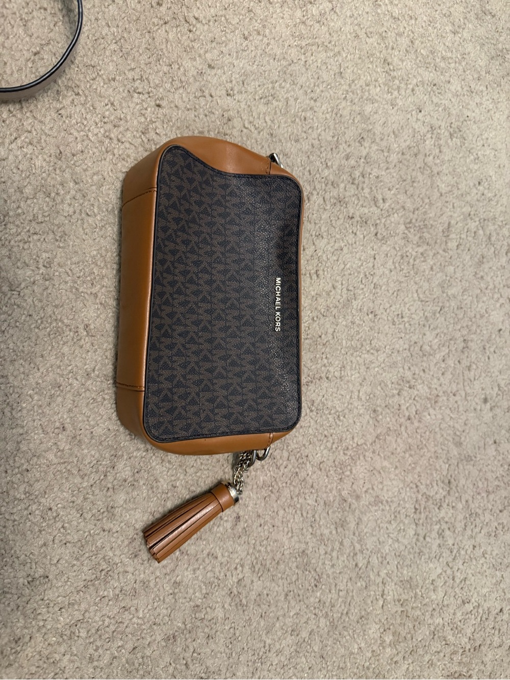 Michael Kors Beige Shoulder Bag Interior View
